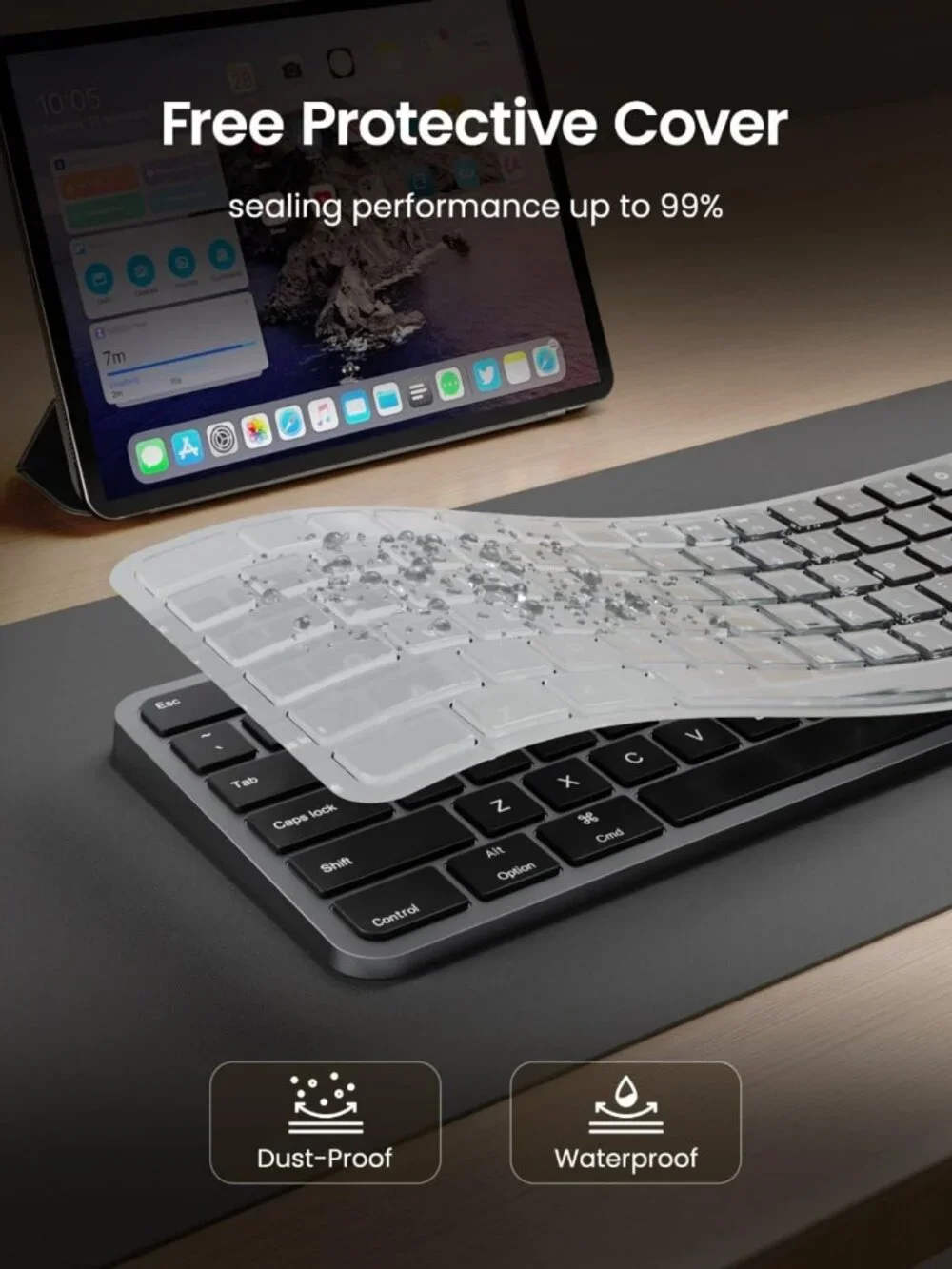Backlit Wireless Bluetooth Keyboard for Mac - Sleek Space Gray Design